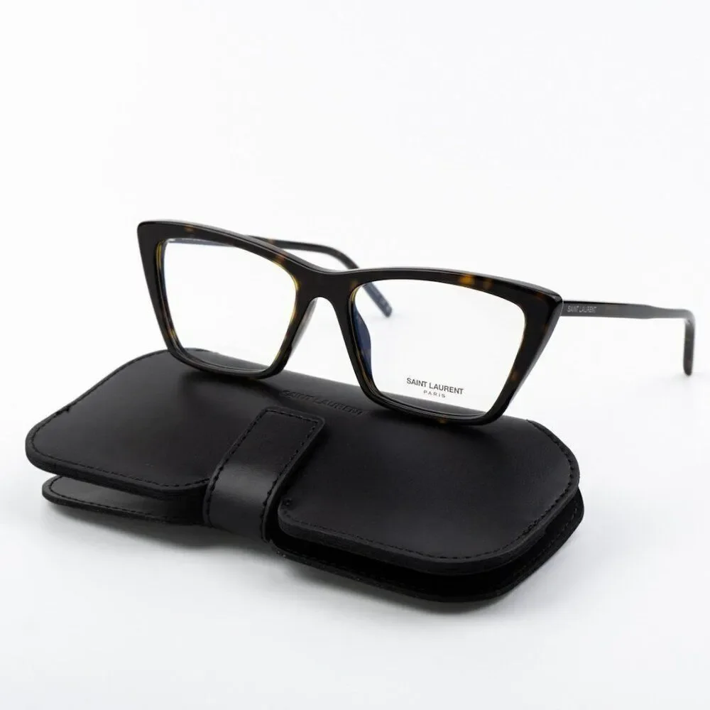 NEW Saint Laurent SL737 MICA THIN OPT 002 Dark Havana Cat Eye Unisex Eyeglasses